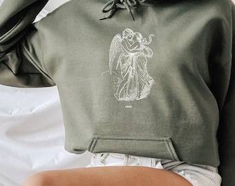 Cupid Eros & Psyche Hoodie, Greek Mythology Sweatshirt, Light Academia Clothing, Dark Academia, Greek Goddess Sweatshirt, Gift for Her