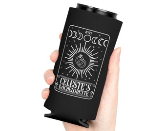 Personalized or Custom Brides Coven Can Cooler,  Witch Bridal Shower Tarot Card, Witchy Bachelorette Party Favors, Celestial Wedding Gift
