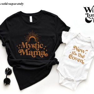 Coven Baby Bodysuit, Witchy Baby Clothes, Celestial Matching Sibling New Mom Mommy Mama Shirt, Mystic Witch Alternative Clothing, Wicca Gift