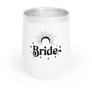 Bride Chill Wine Tumbler, Brides Coven, Witch Bridal Shower Tarot Card Party Favor, Witchy Bachelorette, Celestial Wedding Gift, Fortune