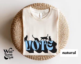 Camiseta de las elecciones de 2024 Regalos de los derechos de las mujeres para las elecciones de Catlady Camisetas políticas para votar Camiseta de las elecciones de EE. UU. Demócrata Catlady Voto Mujeres sin hijos