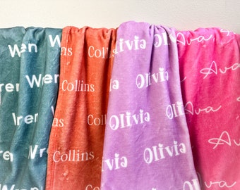 30 x 40 naamdeken Custom minky deken voor baby kinderen jeugd tiener volwassen pluche minky tekst initialen monogram geschenken cadeau voor baby meisje jongen