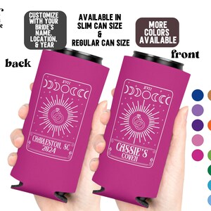 Personalisierte oder kundenspezifische Lage Brauts Coven Dose Cooler Hexe Braut Tarot Karte Himmlische Witchy Bachelorette Party Himmlisches Hochzeitsgeschenk