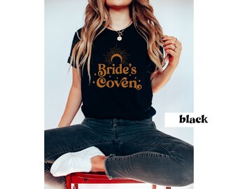 Witchy Bridal Coven Shirt Gift, Bride Tarot Card Bachelorette Tee, Celestial Wedding, Bridesmaid Witch Bachelorette Party, Zodiac Tshirt