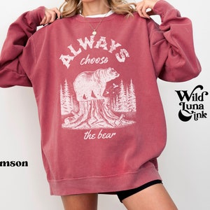 Bear vs Man Comfort Colors © Sweatshirt, I Choose the Bear, Funny Womens Rights Shirt, Bear Trend Crewneck, Smash the Patriarchy, Feminists