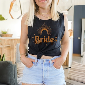 Braut, Celestial Wedding Tank Top, Mystic Shirt, Braut Hippie Party Shirts, Celestial Astrology, Witchy Moon, Bachelorette Bridesmaid Party