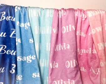 30 x 40 naamdeken Custom minky deken voor baby kinderen jeugd tiener volwassen pluche minky tekst initialen monogram geschenken cadeau voor baby meisje jongen