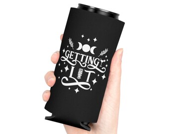 Getting Lit The Bride Tarot Can Cooler, Brides Coven, Witch Bridal Shower Party Decorations, Witchy Bachelorette Favors, Celestial Wedding