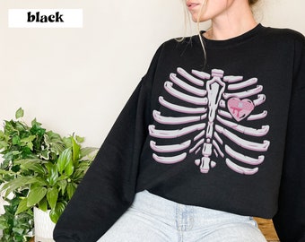 Pastel Goth Kawaii da caixa torácica do coração de | Yami Kawaii | Moda Menhera Kei | Roupas alternativas | menina macia | Suéter Gótico Pastel