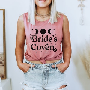 Braut Coven, Celestial Wedding Tank Top, Mystic Shirt, Braut Hippie Party Shirts, Astrologie, Witchy Moon, Bachelorette Bridesmaid Party her