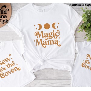 Coven Baby Bodysuit, Magic Moon Witchy Baby Clothes, Celestial Matching New Mom Mommy Mama Shirt, Mystic Witch Alt Clothing, Wicca Gift Her
