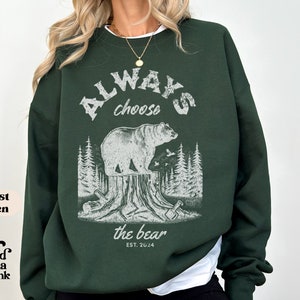 Bear vs Man Sweatshirt, I Choose the Bear, Funny Womens Rights Shirt, Bear Trend Crewneck, Smash the Patriarchy, Gift for Feminists Gifts