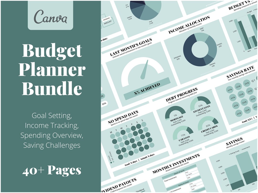 Monthly Budget Planner Canva Template Goal Planner Digital Etsy Monthly Budget Planner Canva Template Goal Planner Digital Etsy