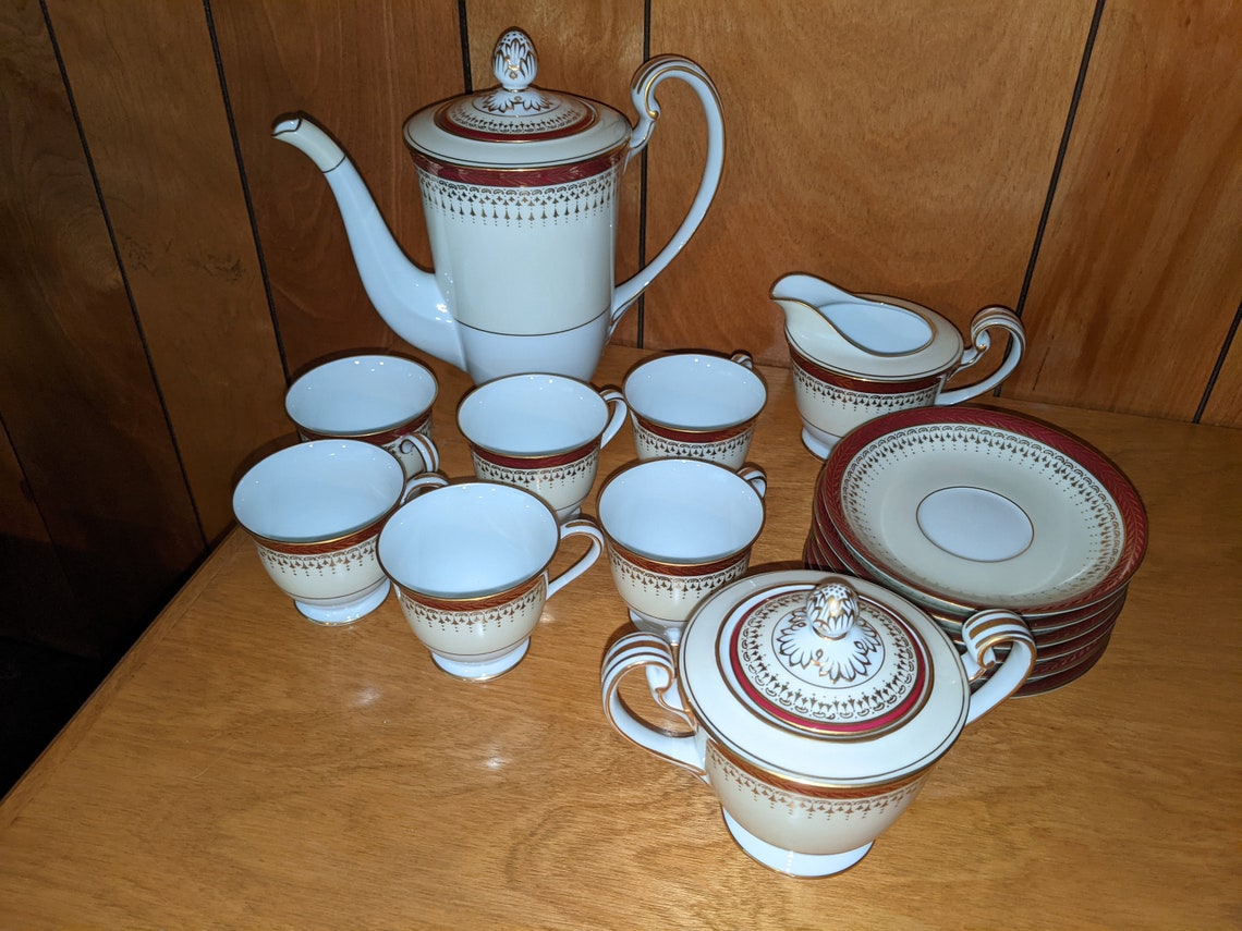 1940 15piece Noritake Rubigold China Tea Set Etsy