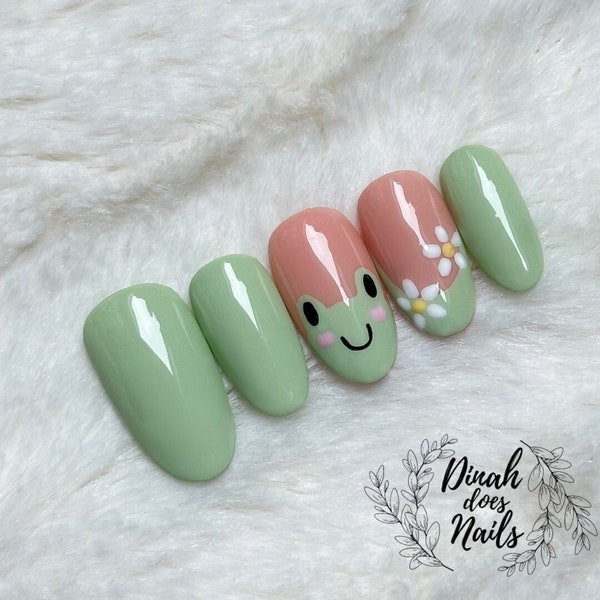 Frog Press on Nails - Nägel zum aufkleben mit Frosch Design