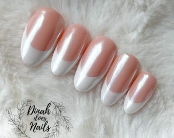 Chrome French Nails - Nägel mit French Chrome Design - Nägel zum Aufkleben