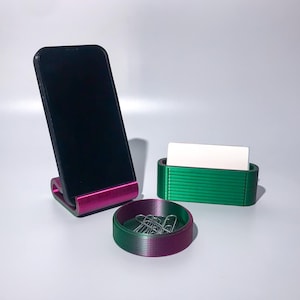 Desk Organizer Set with Business Card Holder,Phone Stand,Paperclip Holder, 3d Printed Office Desk Accessories, Desktop Organizer for Office