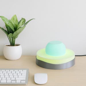 Circle LED Table Lamp, 3D Printed Bedside Lamp, Mood Lighting for Home or office, Cozy Ambient Light for Living Room decor, Modern Desk Lamp