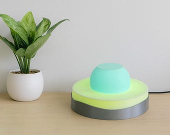 3D Printed Circle LED Table Lamp, Modern Mood Lighting, Color Changing Lamp with Remote Control