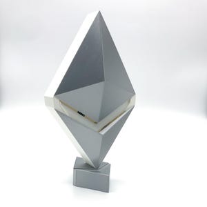 Modern Desk Lamp with RGB LED Lights, Unique Ethereum 3d Printed Lamp for Office Decor image 11