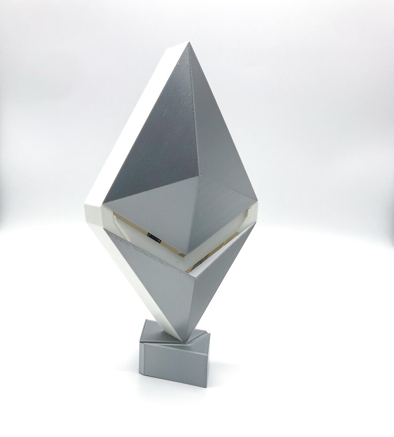 Modern Desk Lamp with RGB LED Lights, Unique Ethereum 3d Printed Lamp for Office Decor image 11