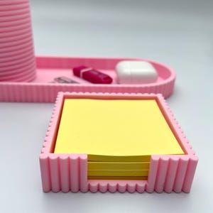 Haftnotizhalter für Schreibtischorganisation, 3D-gedruckter Organizer für Notizen, Bürozubehör, Schreibtisch-Bürodekoration, Büroklammerhalter
