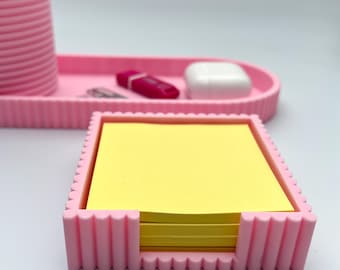 Sticky Note Holder for Desk Organization, 3d Printed Organizer for Notes, Office Accessories, Home Desk Office Decor, Paperclip Holder