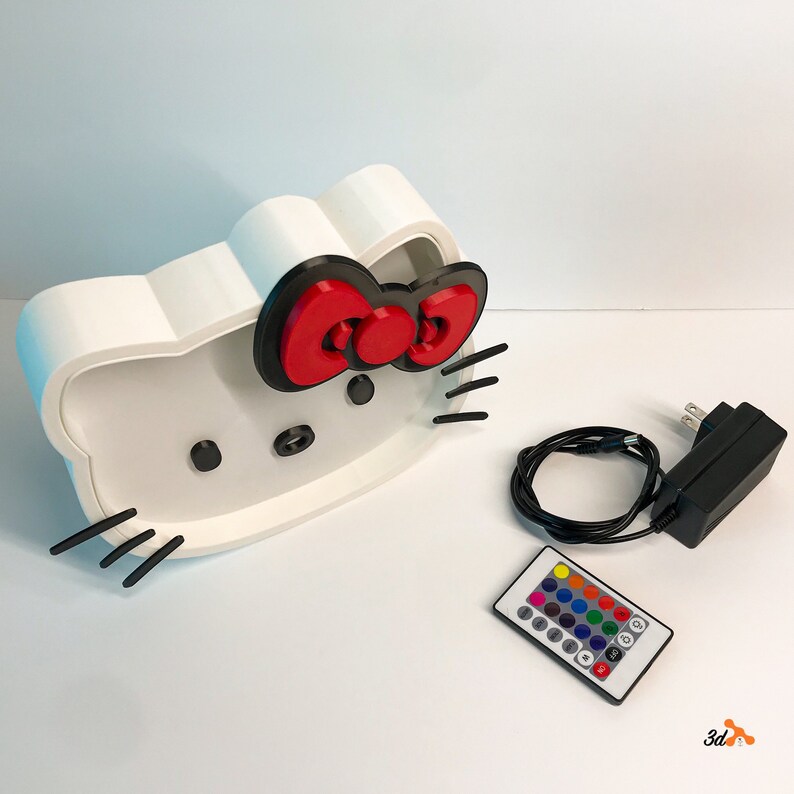 LED Table Lamp Hello Kitty Color Changing Remote Room Etsy