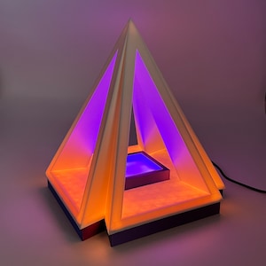 Pyramid LED Table Lamp with Color Changing Remote,3D Printed LED Lamp for decor,Cool Lamp,Modern Lamp for living room,night lamp,desk lamp