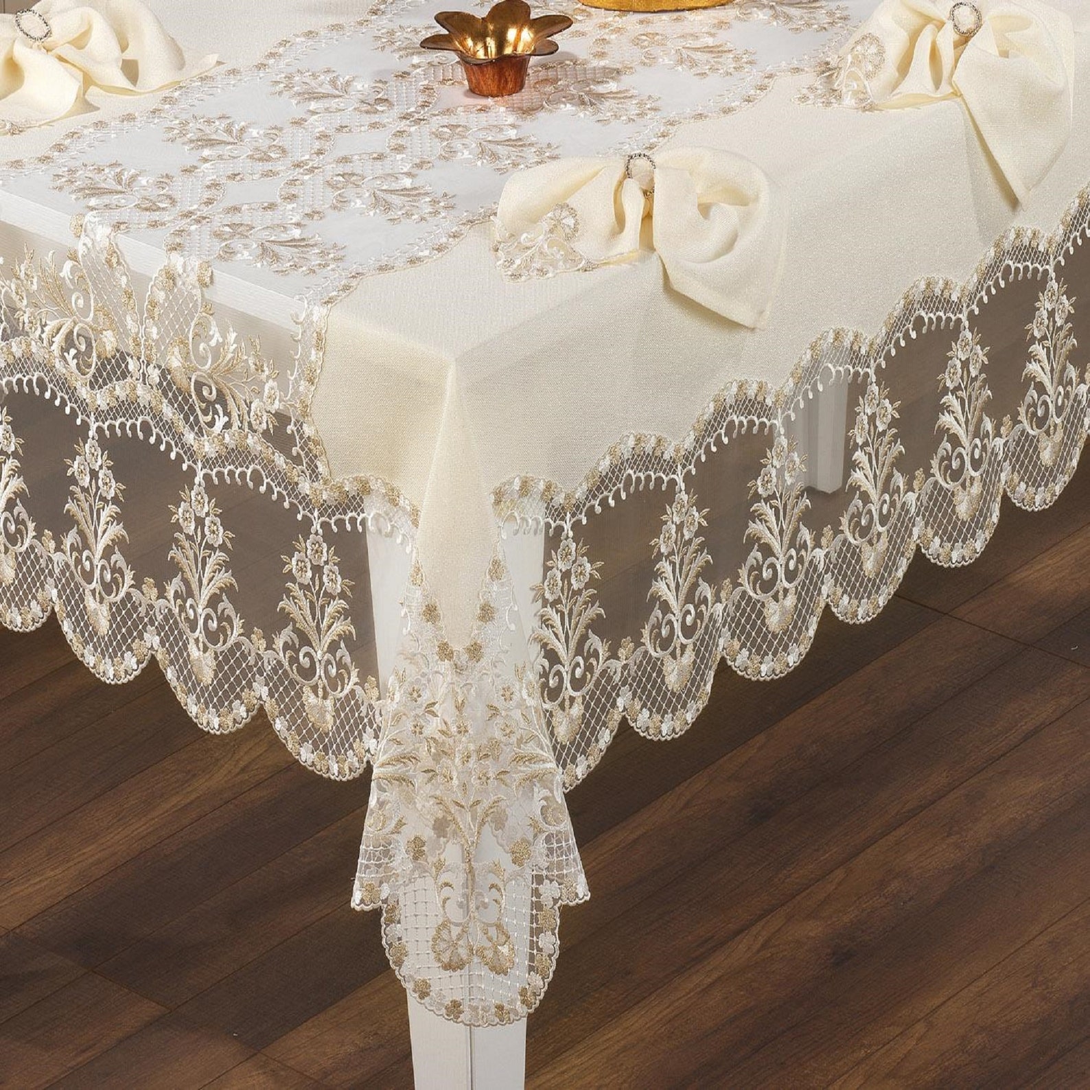 French Lace Tablecloth Boho Tablecloth Vintage Table Cloth Etsy