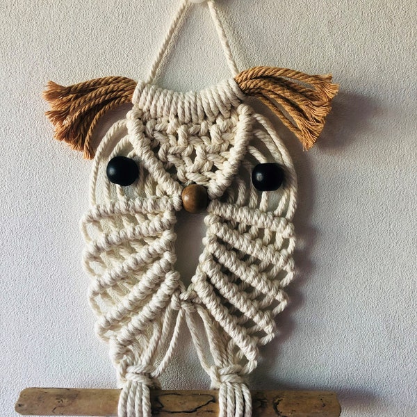 Petit Hibou en Macramé Fait Main