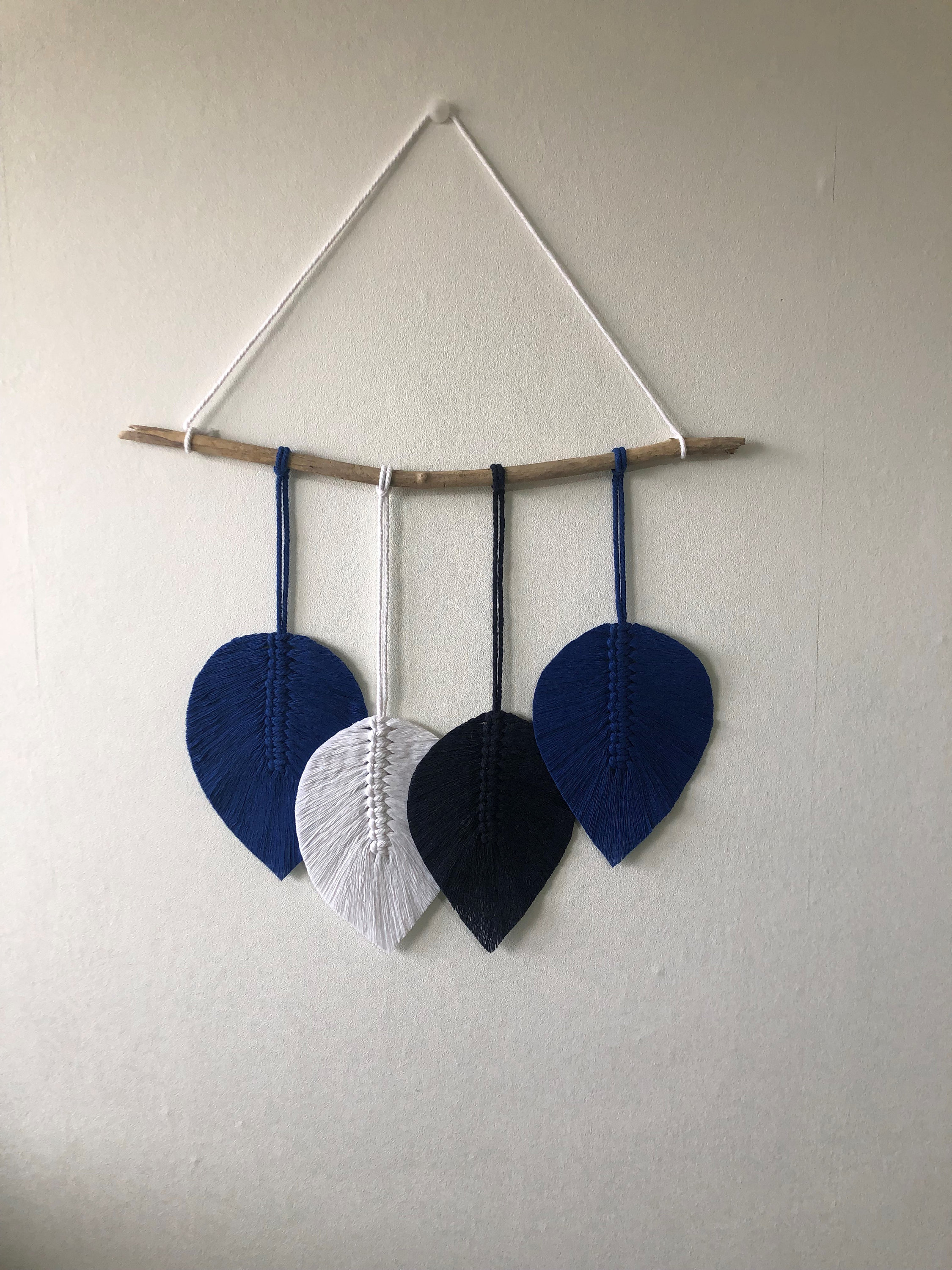 Suspension 4 Plumes Macramé Faite Main