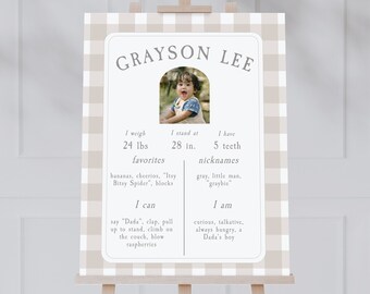 One Lucky Duck First Birthday Milestone Poster, Baby Milestone Sign for Parties, Editable Template