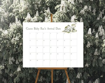 Dinosaur Baby Due Date Guessing Game, Editable Template