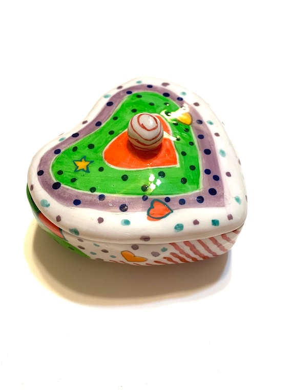 Vintage Ceramic Jewelry Box, Hand-painted, Vintage, Lidded Box - Etsy Vintage Ceramic Jewelry Box, Hand-painted, Vintage, Lidded Box - Etsy