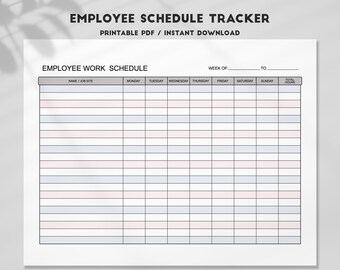 Work Schedule Template - Etsy