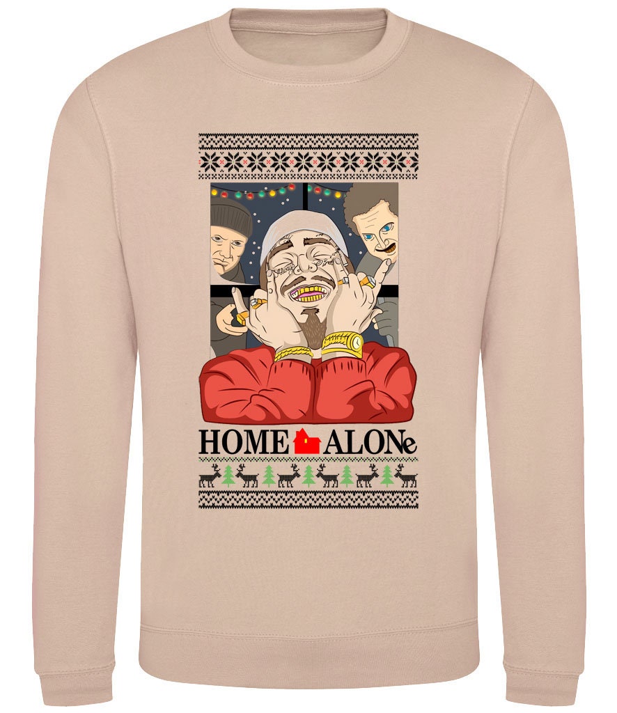 Discover Home Alone with Post Malonee Sweatshirt, Christmas Sweatshirt, Christmas Jumper Sweatshirt, Christmas Unisex, Funny Christmas Sweatshirts