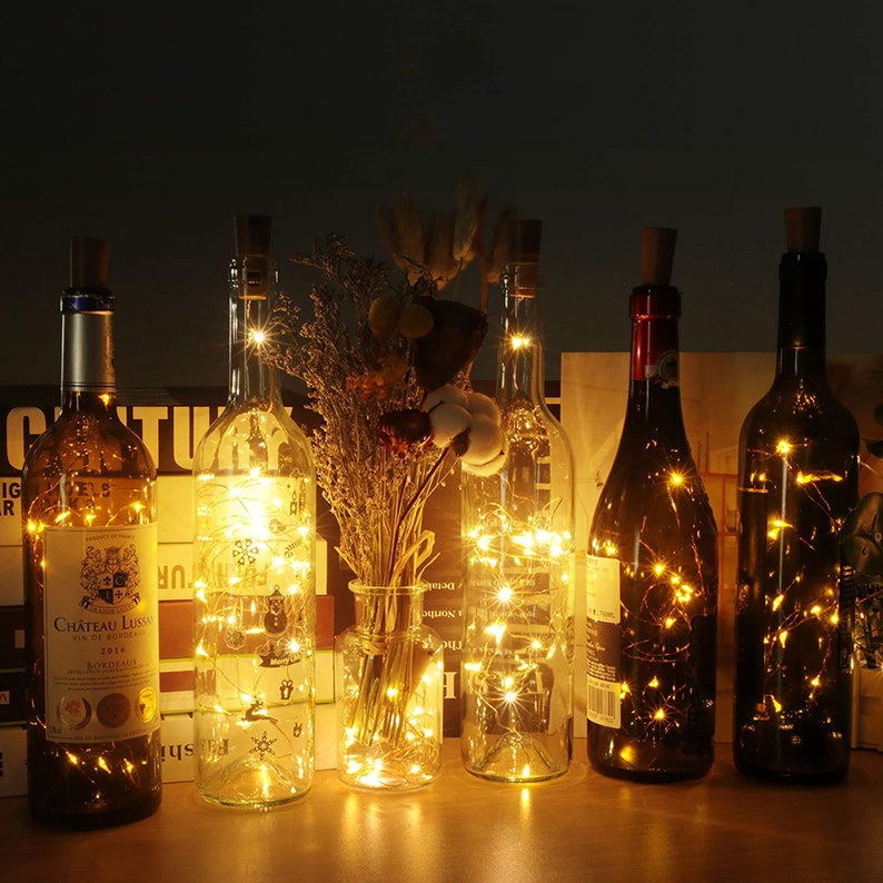 212 Wine Bottle Fairy Lights Wine Cork Lights Bottle Etsy UK