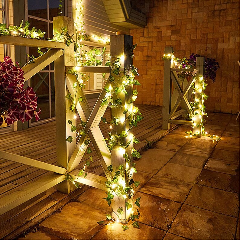 LED Solar Ivy String Lights Vines With LED Fairy Lights LED Etsy UK