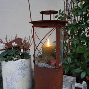 Patina lantern "Bella" - garden decoration - rustic - rust