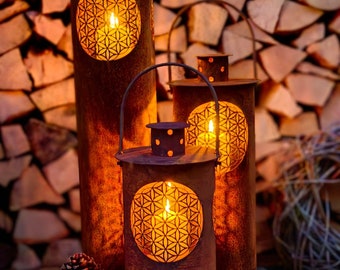 Lanterne patinée "Vita" - décoration de jardin - rustique - rouille