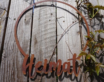 Ring "HEIMAT" - patina - decorative ring - rust decoration - sign