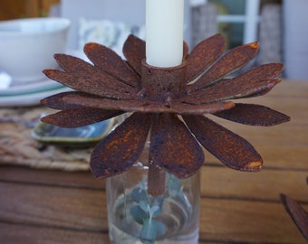 Flower for stick candles - patina - garden plug