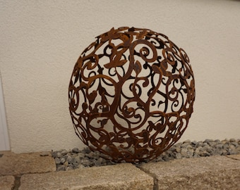 Boule baroque patinée - décoration de jardin exclusive - boule décorative