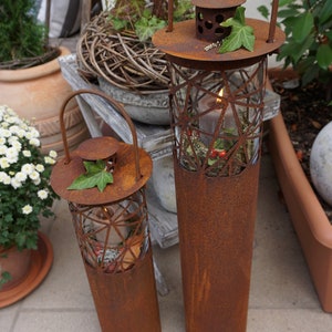 Patina lantern "Arte" - garden decoration - rustic - rust