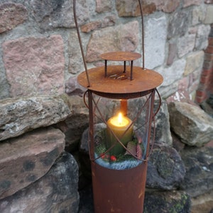 Patina lantern Bella garden decoration rustic rust image 5