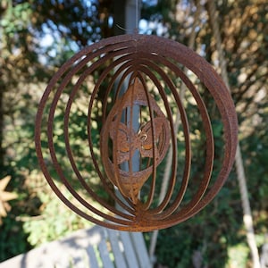 Windspiel Spirale &quot;Schmetterling&quot; - Edelrost - Gartendeko - Terrassendeko