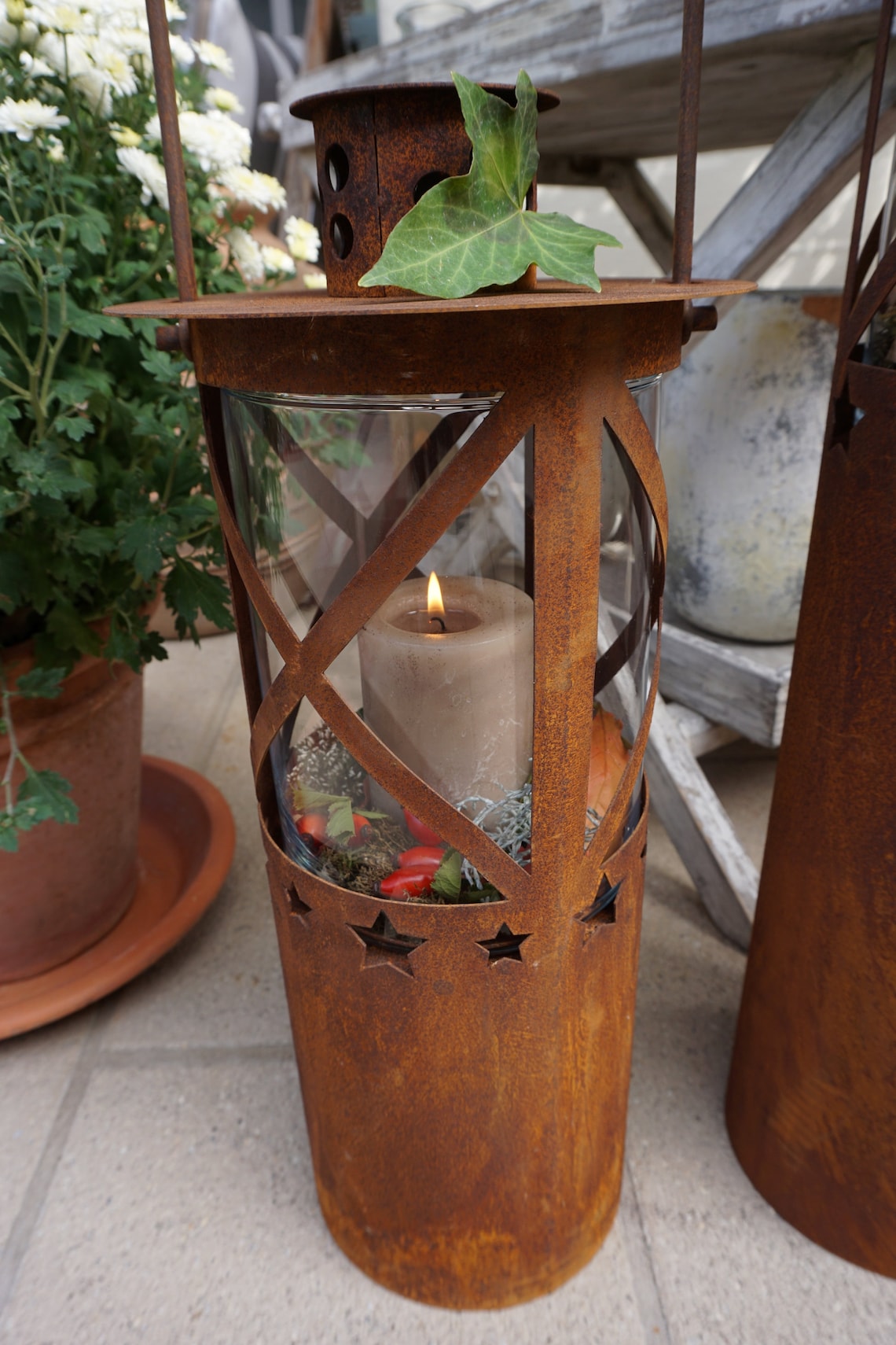 Elegantes Laterne Rost Outdoor Bilder