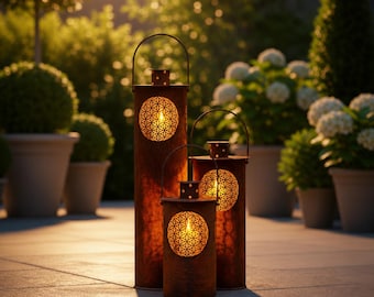 Rust lantern "Vita" - garden decoration - rustic - rust