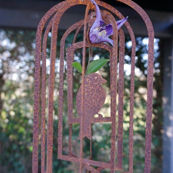 Windspiel "Vögelchen" - Edelrost - Gartendeko - Terrassendeko